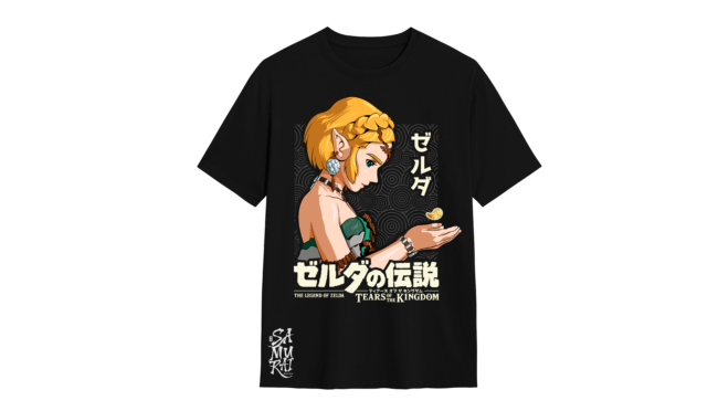 Camisa oficial de The Legend of Zelda: Tears of the Kingdom con diseño exclusivo de Link - Samurai White