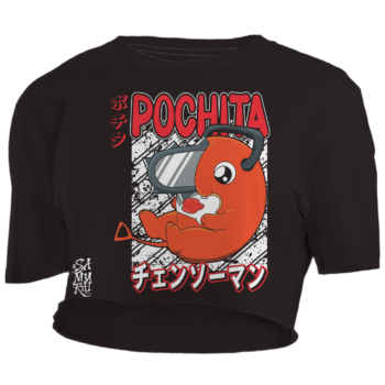 Crop Top Pochita Comiendo – Chainsaw Man | Samurai White