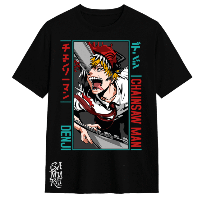 Camisa Chainsaw Man Denji en Acción | Samurai White
