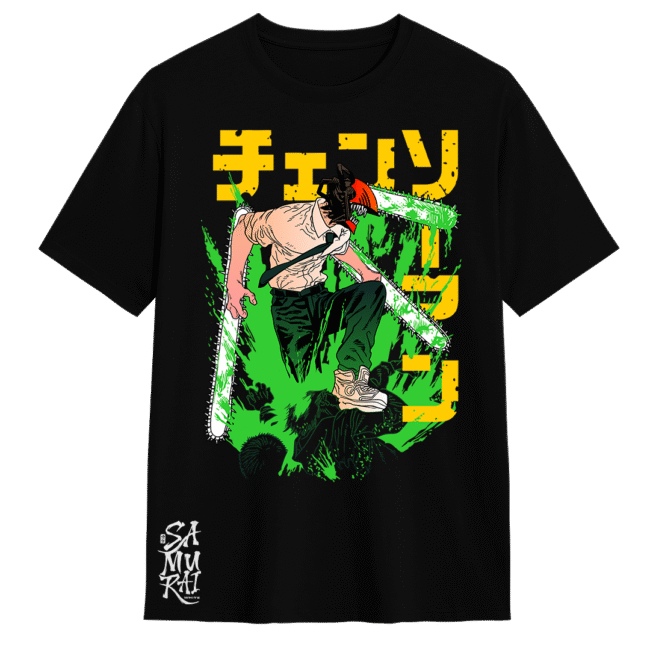 Camisa Chainsaw Man Denji Fuera de Control | Samurai White