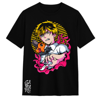 Camisa Chainsaw Man Denji y Pochita | Samurai White