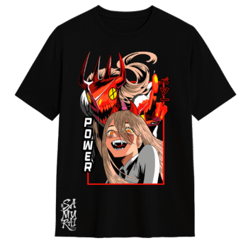 Camisa Chainsaw Man Power – Sangre y Caos | Samurai White